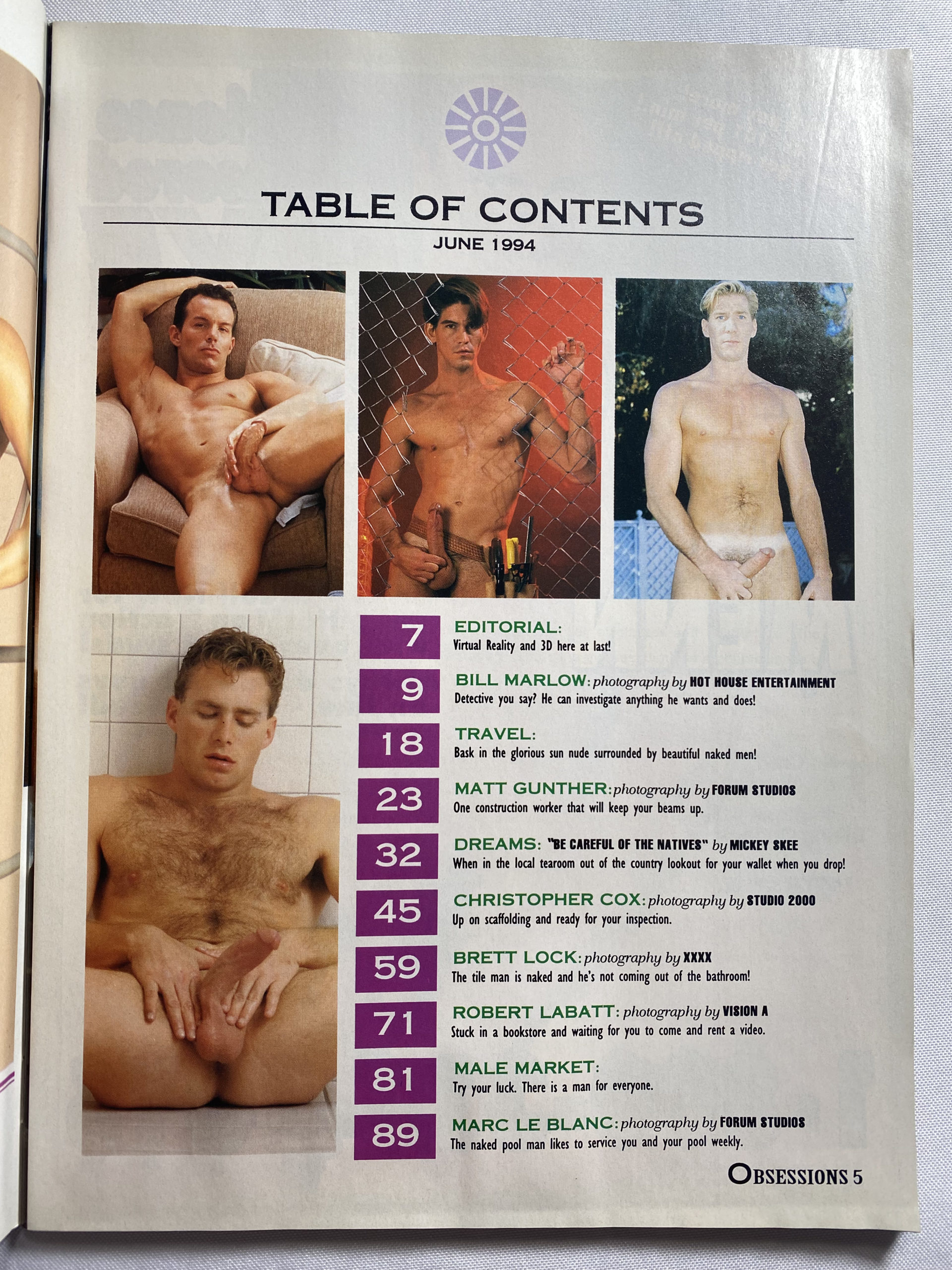 Obsessions June 1994 Gay Adult Magazine - Image 2