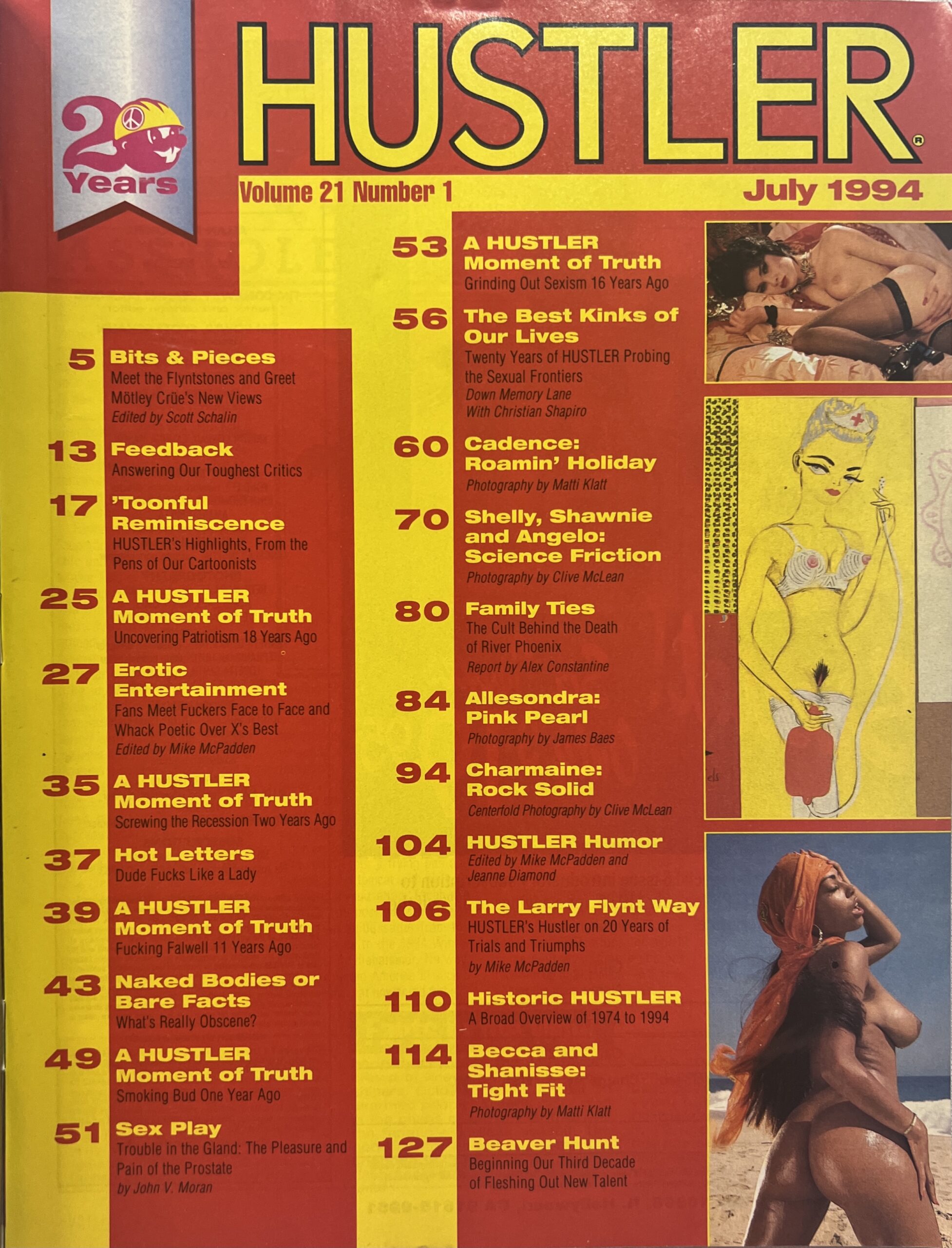 Hustler July 1994 Adult Mens Magazine *20th Anniversary Issue* - Image 2