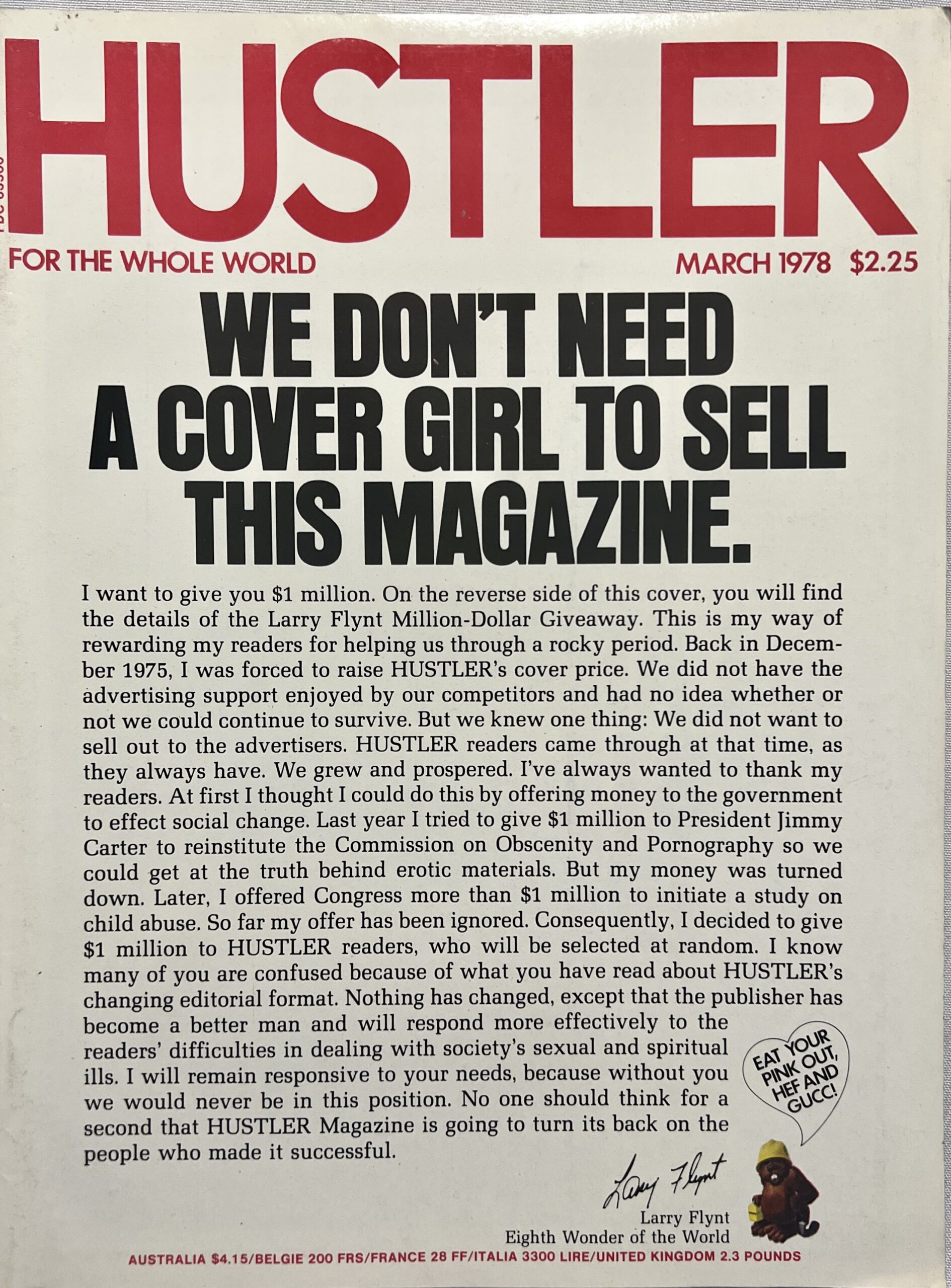 Hustler March 1978 Adult Men's Magazine VM16