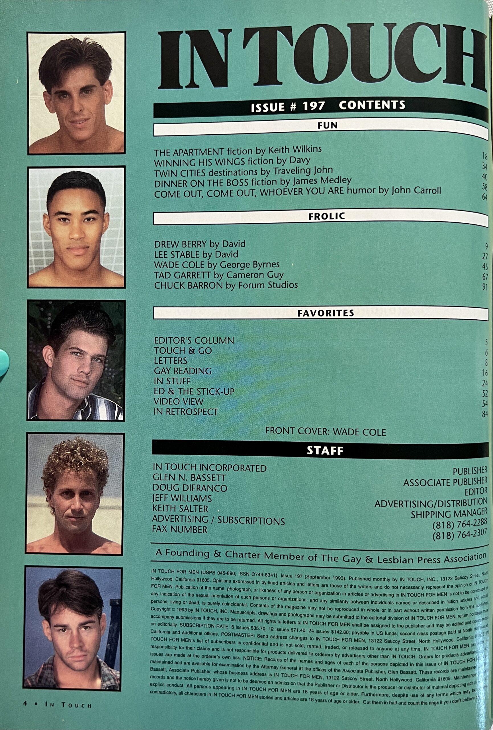 In Touch September 1993 Adult Gay Magazine - Image 2