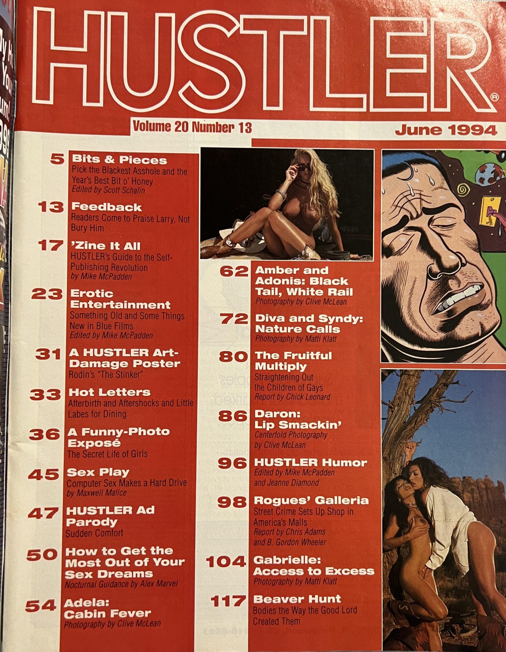 Hustler Xxx Magazine Ads 90s - Hustler June 1994 Adult Men's Magazine - VM16