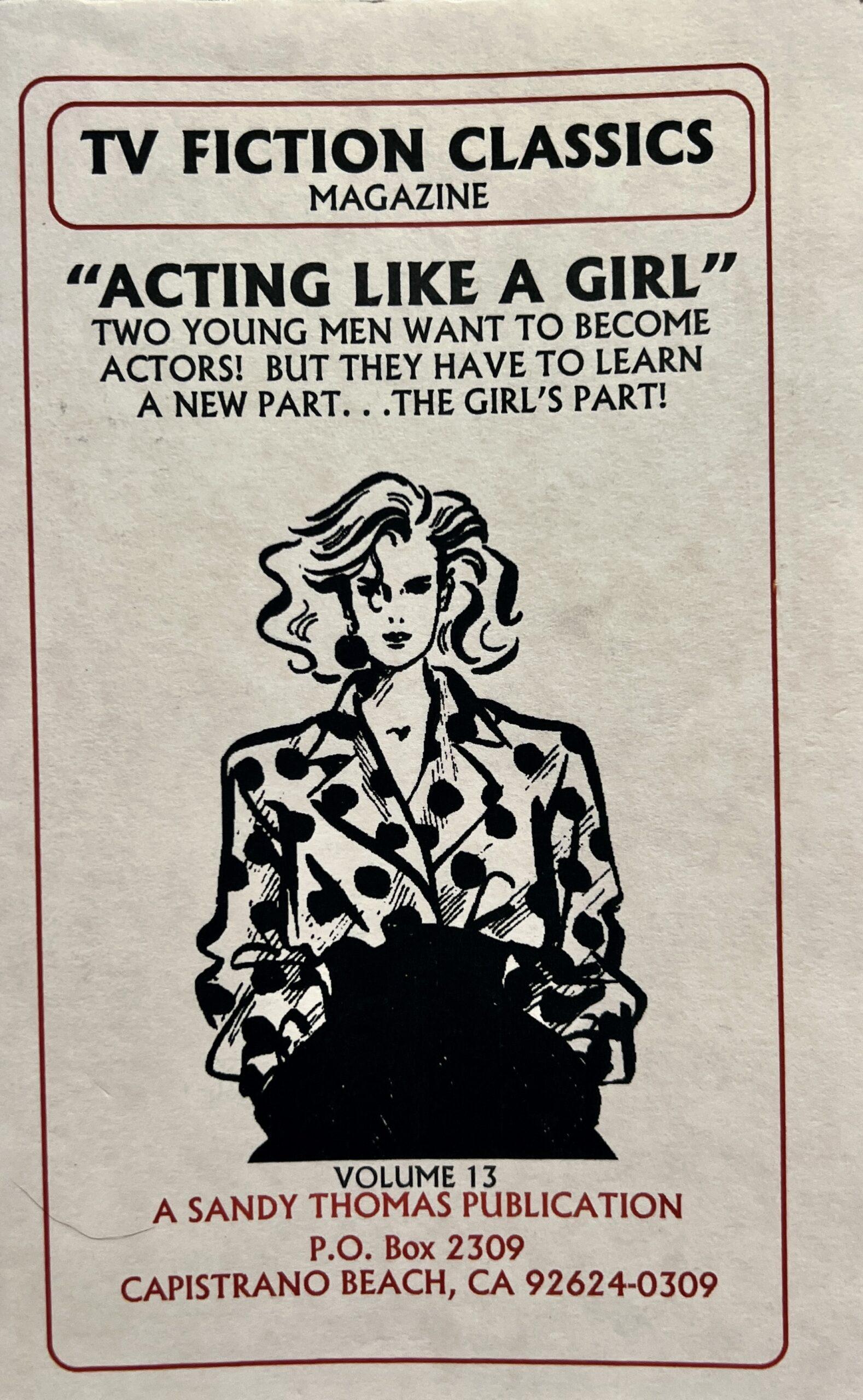 TV Fiction Classics "Acting Like A Girl" Vol. 13 1993 Drag Queen Booklet