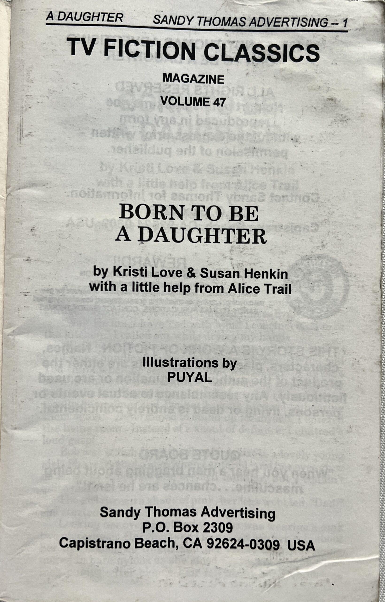 TV Fiction Classics "Born To Be A Daughter* Vol. 47 1997 Drag Queen Booklet - Image 2