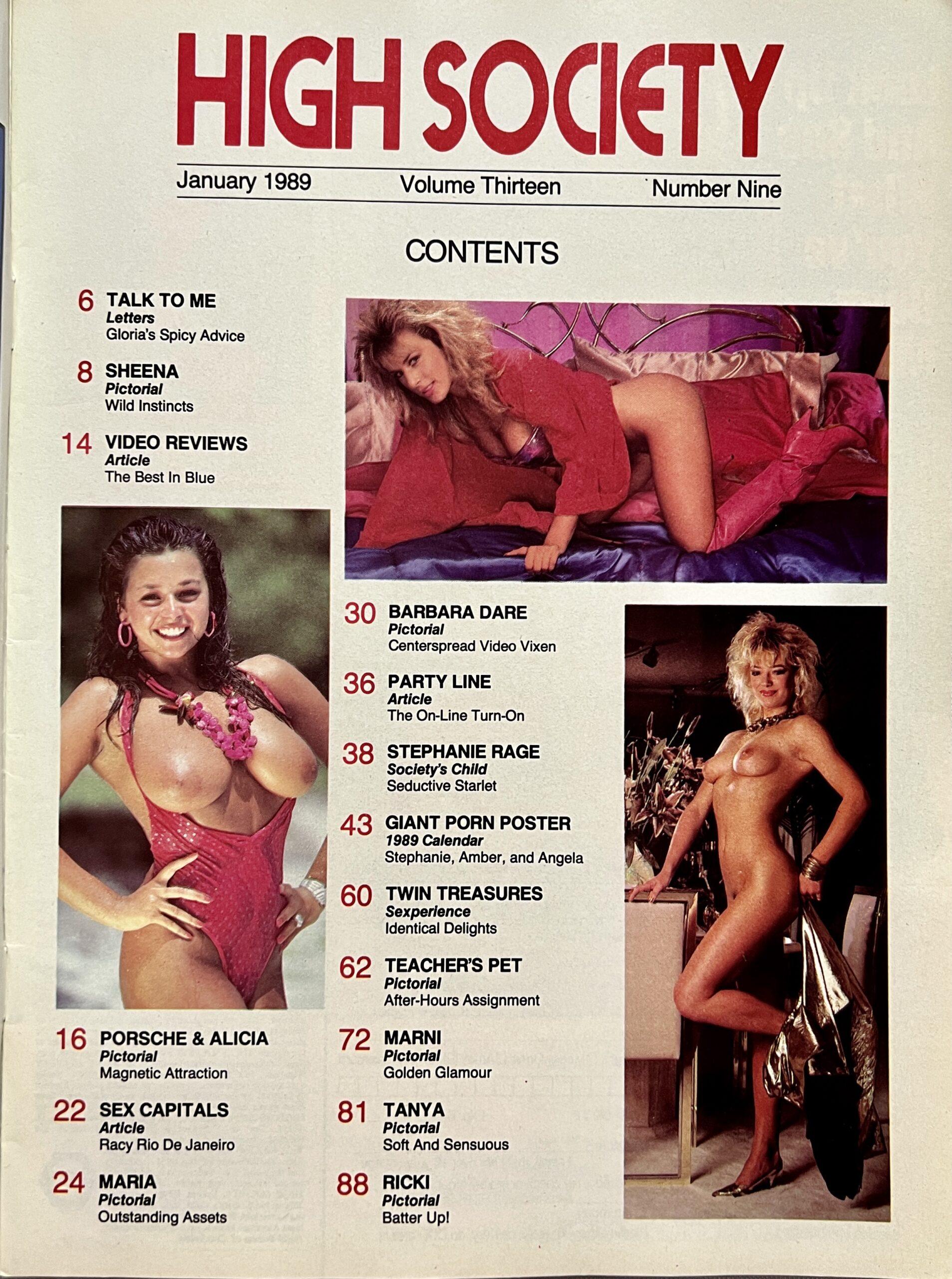 High Society January 1989 *Calendar Included / Special Holiday Porn Star  Issue* - VM16