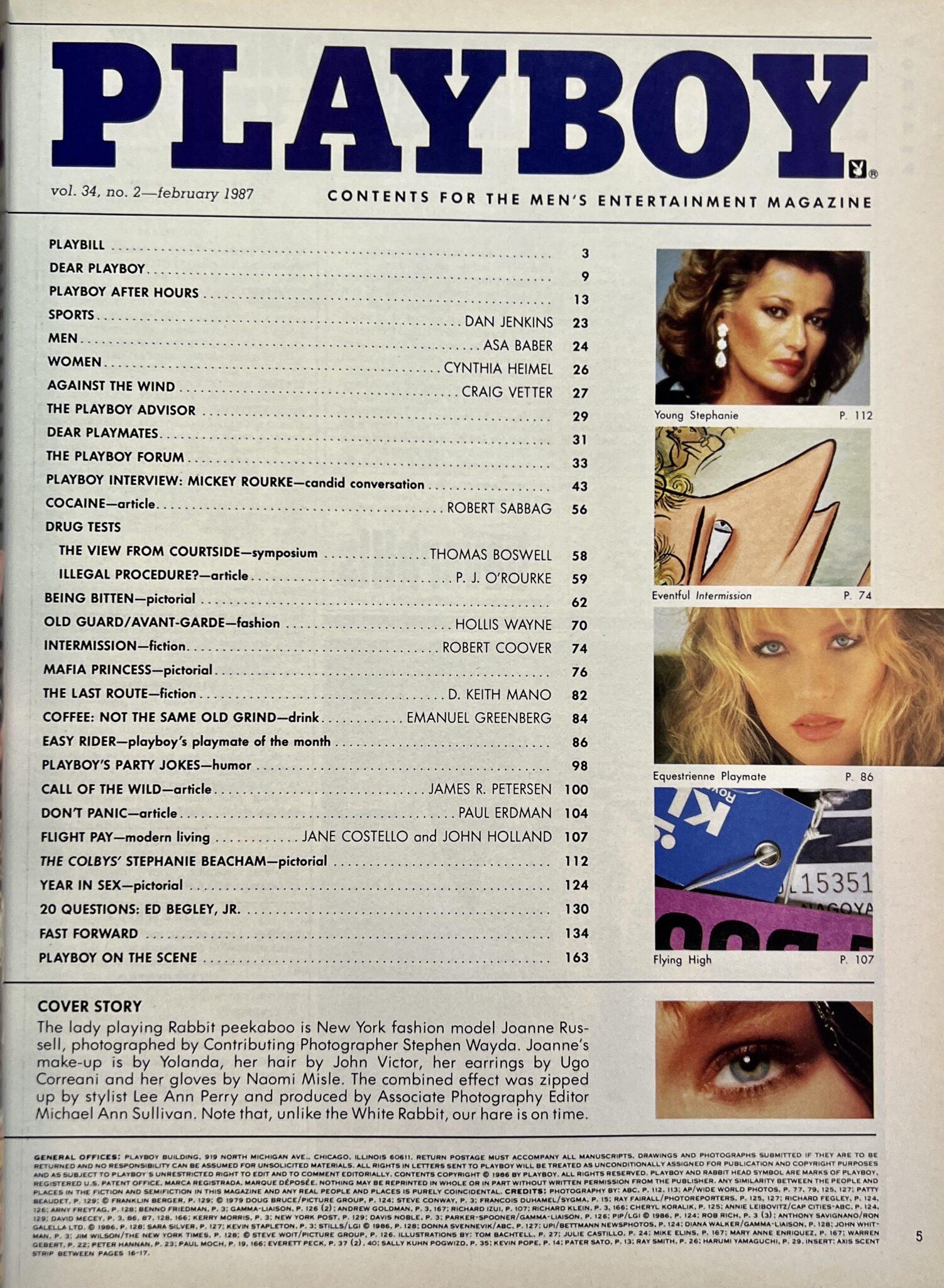 Playboy February 1987 Wild Winter Issue *Stephanie Beacham* - VM16