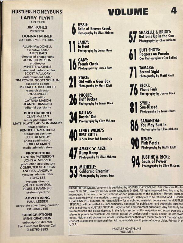 Hustler Honey Buns 4 1993 *Bare Buns* VM16