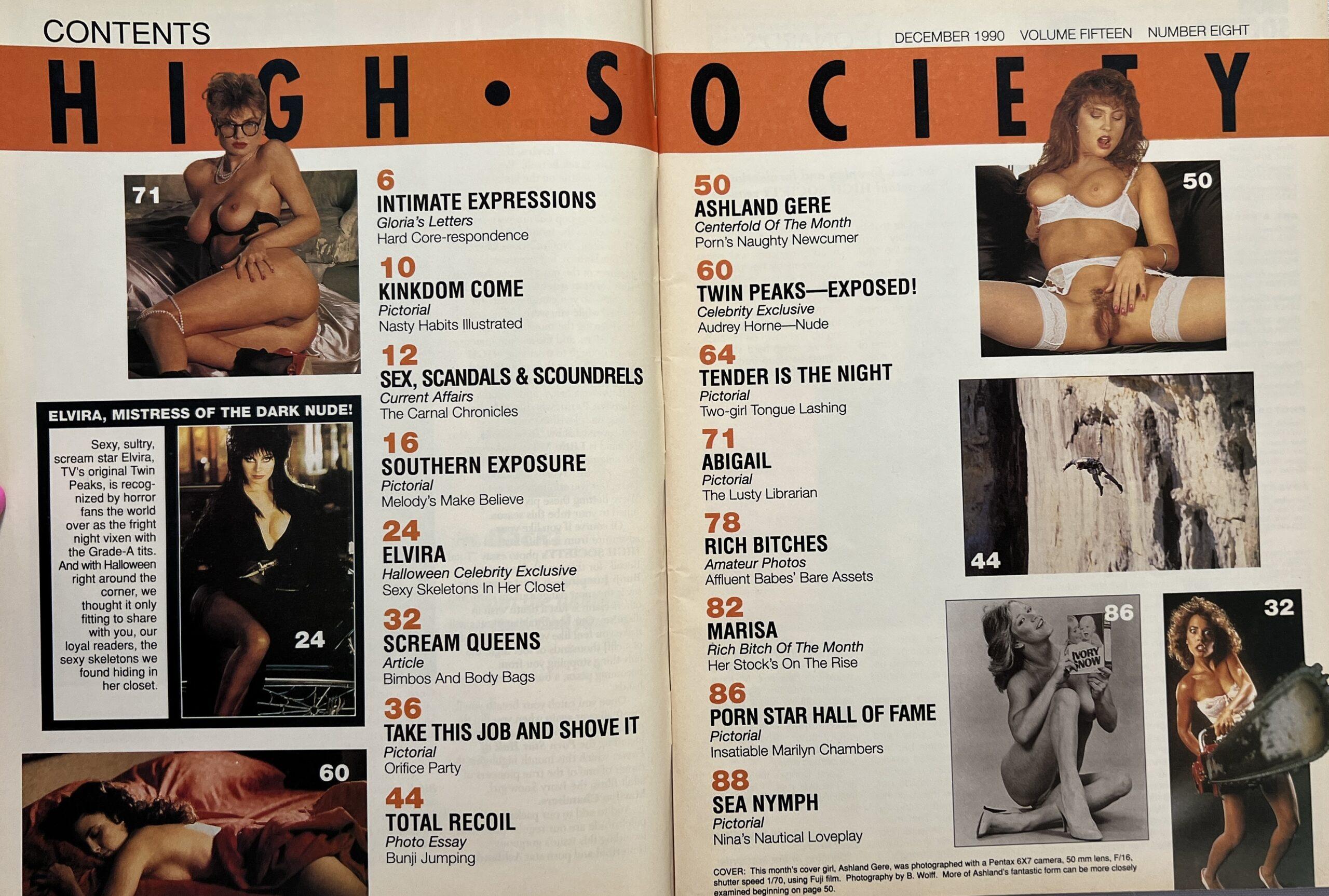 High Society December 1990 *Elvira Nude* - VM16