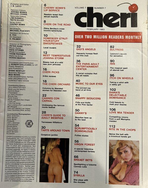 Cheri February 1983 *Dixie's X Rated Rhythms* - Image 2