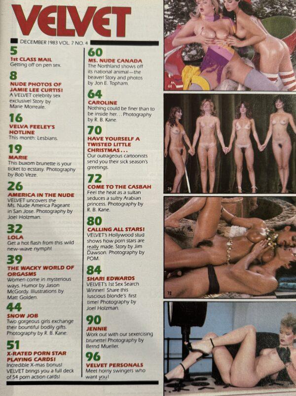 Velvet December 1983 *Jamie Lee Curtis Nude* *FREE Deck of Porn Star Playing Cards, Never Removed* - Image 2