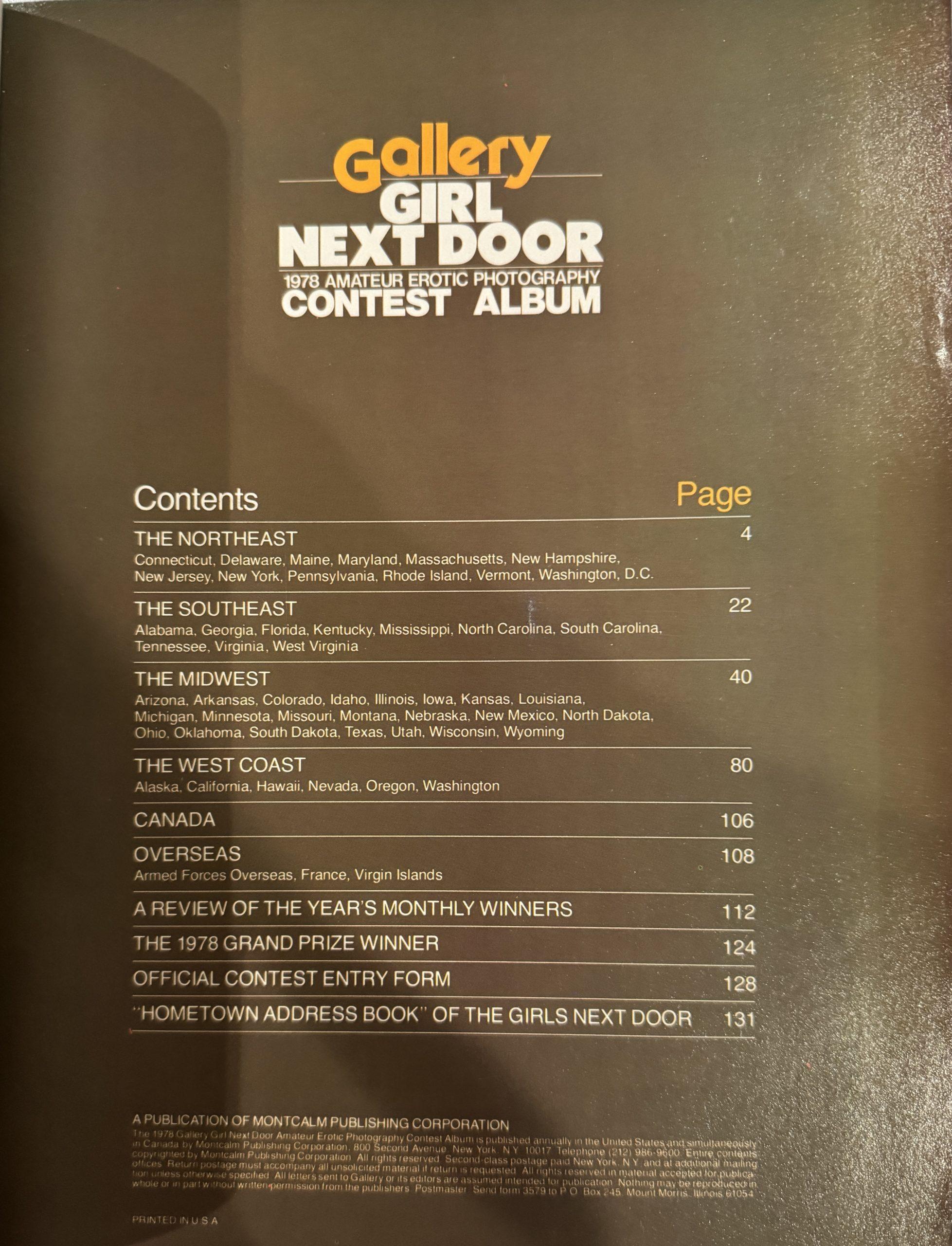 Gallery Girl Next Door 1978 Amateur Erotica Photography Contest Album - Image 2
