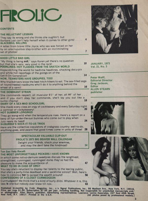 Frolic January 1973 *FREE Spectacular Full Color Beaver Watcher's Calendar, Never Removed* - Image 2