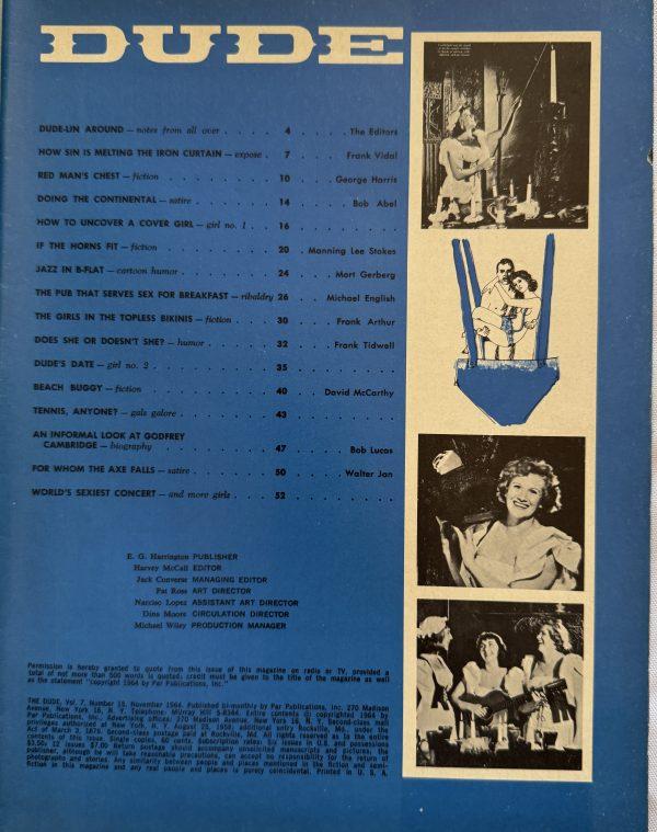 Dude 7/15 November 1964 Pin Up Magazine - Image 2