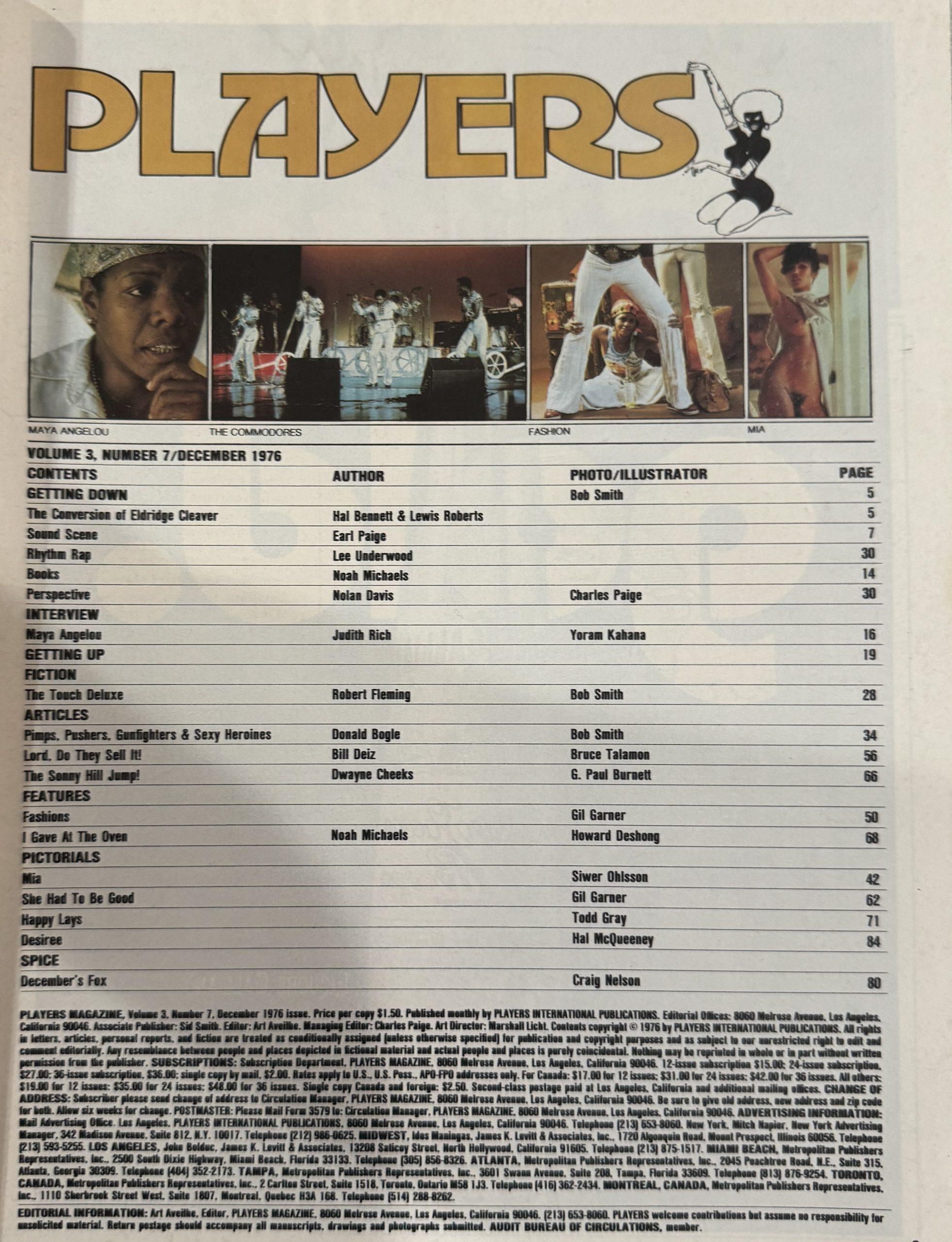 Players 3/7 December 1976 *Maya Angelou* - Image 2