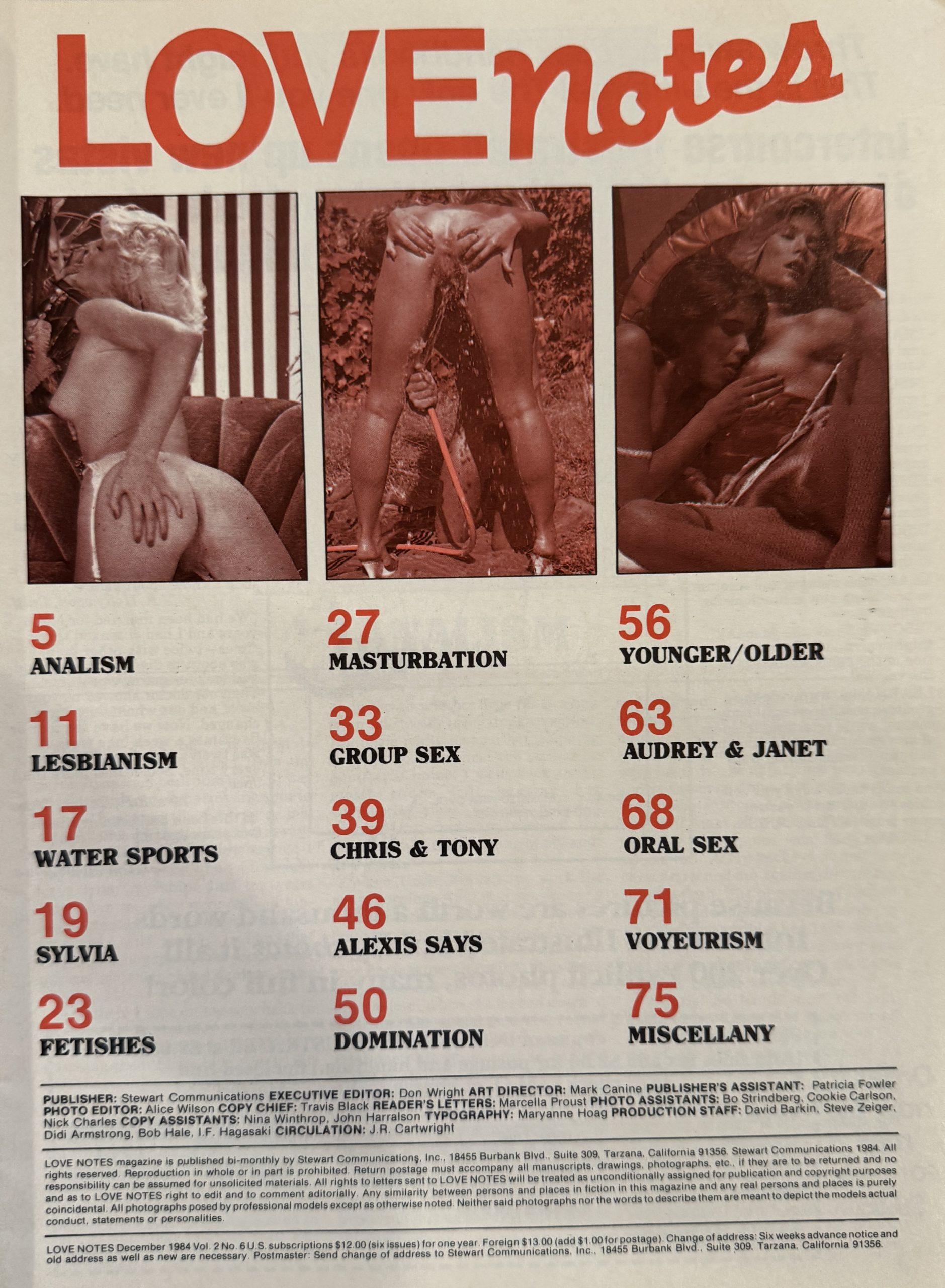 Love Notes Letters Magazine December 1984 - Image 2