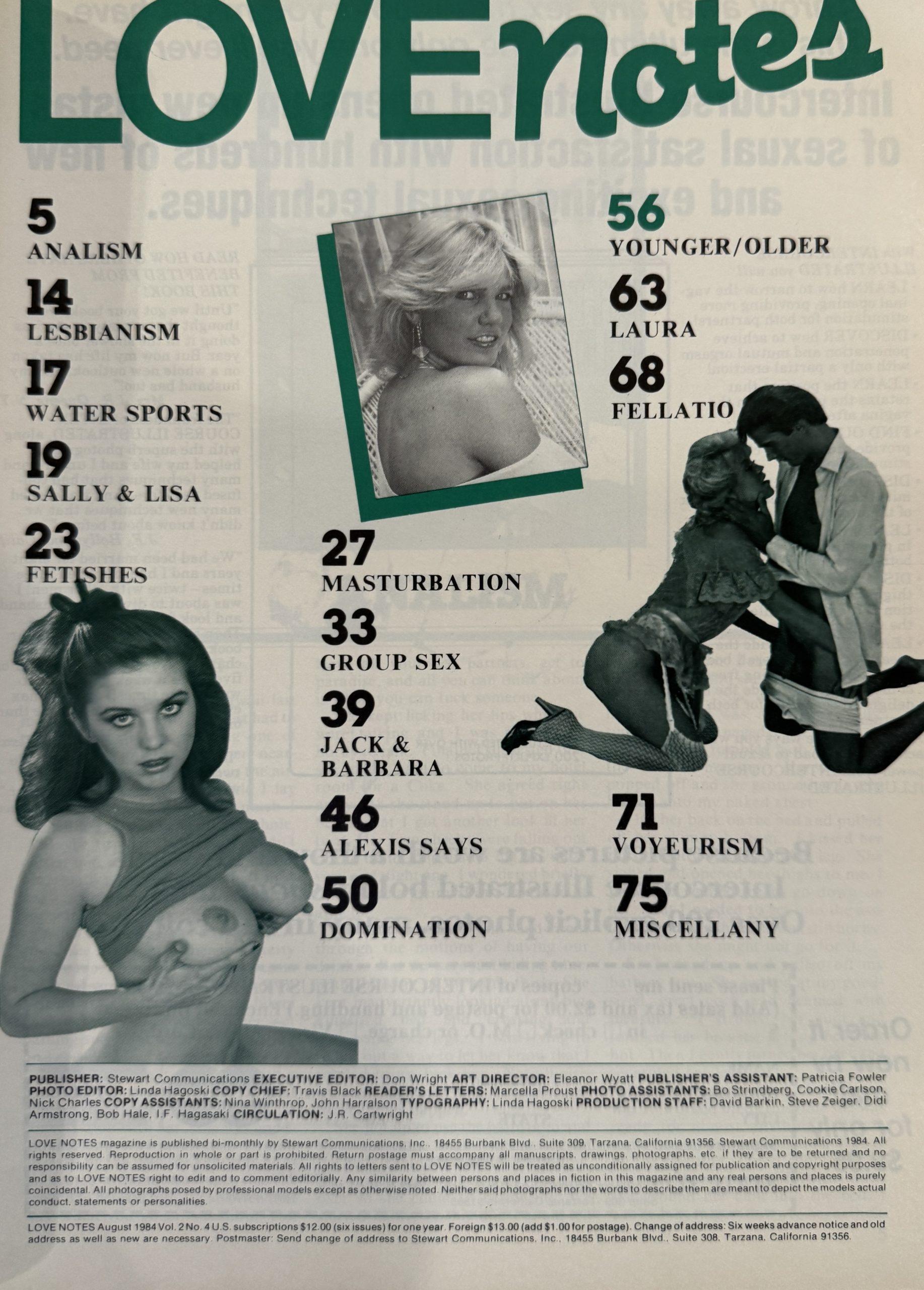 Love Notes Letters Magazine August 1984 - Image 2