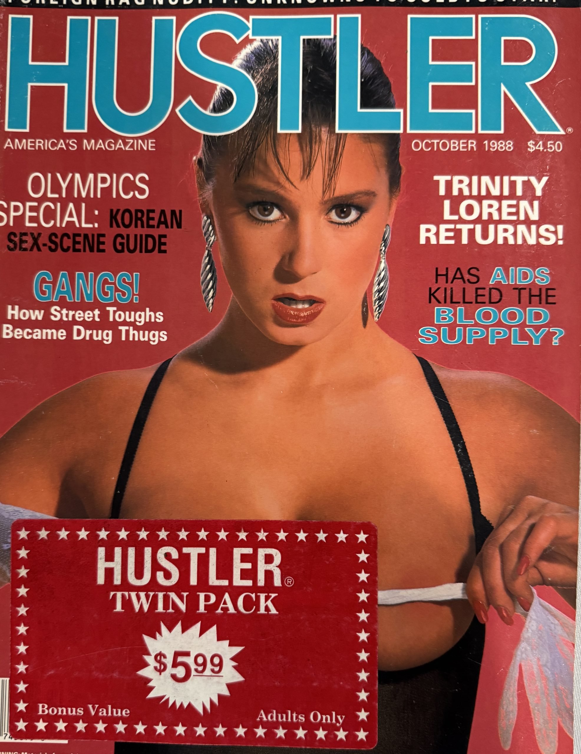 Hustler October 1988 *CG & CF Sara* -Trinity Loren Returns-