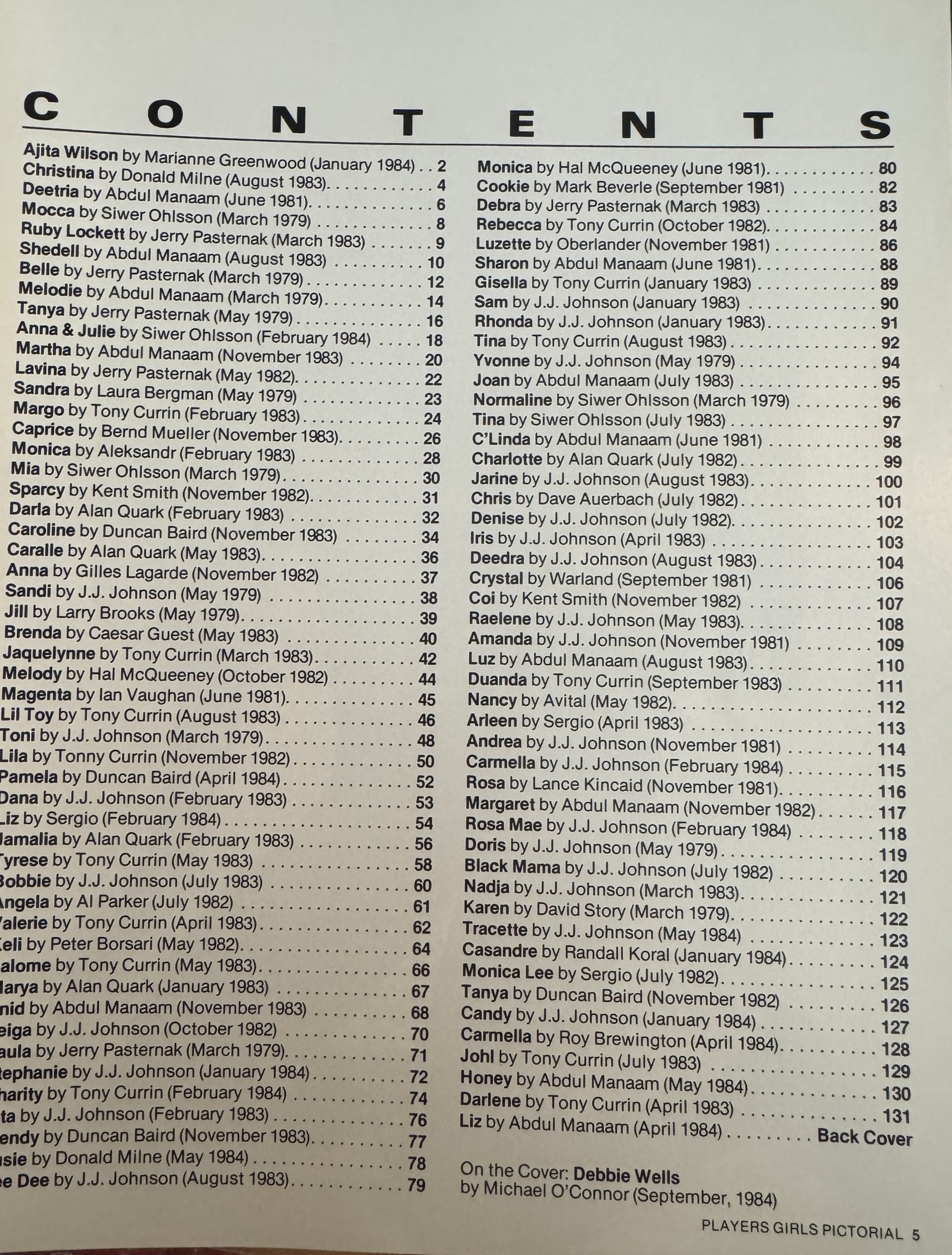 Players Girls Pictorial 5/5 September 1984 *10th Anniversary Edition* -Refer to photos for a list of models- - Image 2