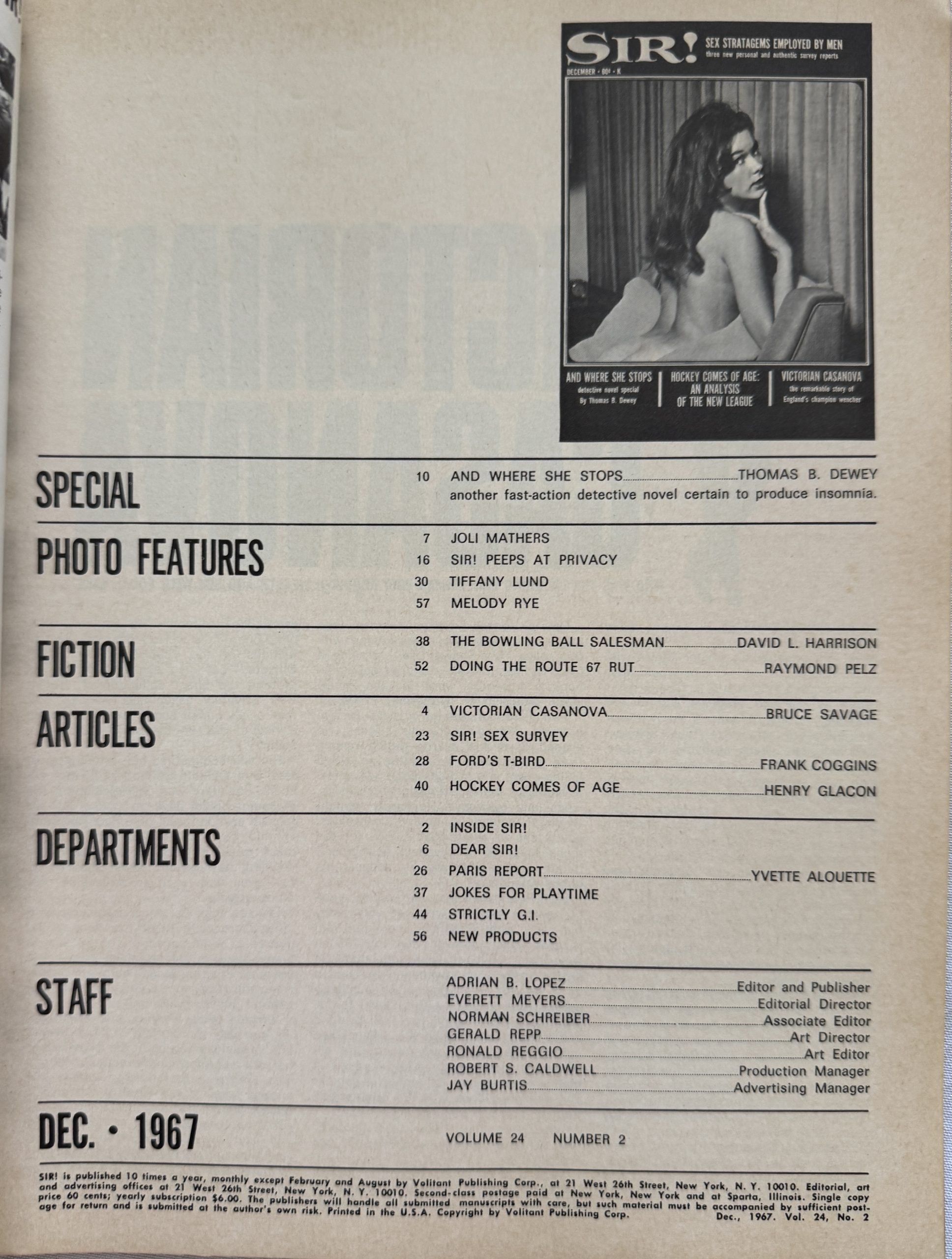 Sir December 1967 *CG & CF Tiffany Lund* - Image 2