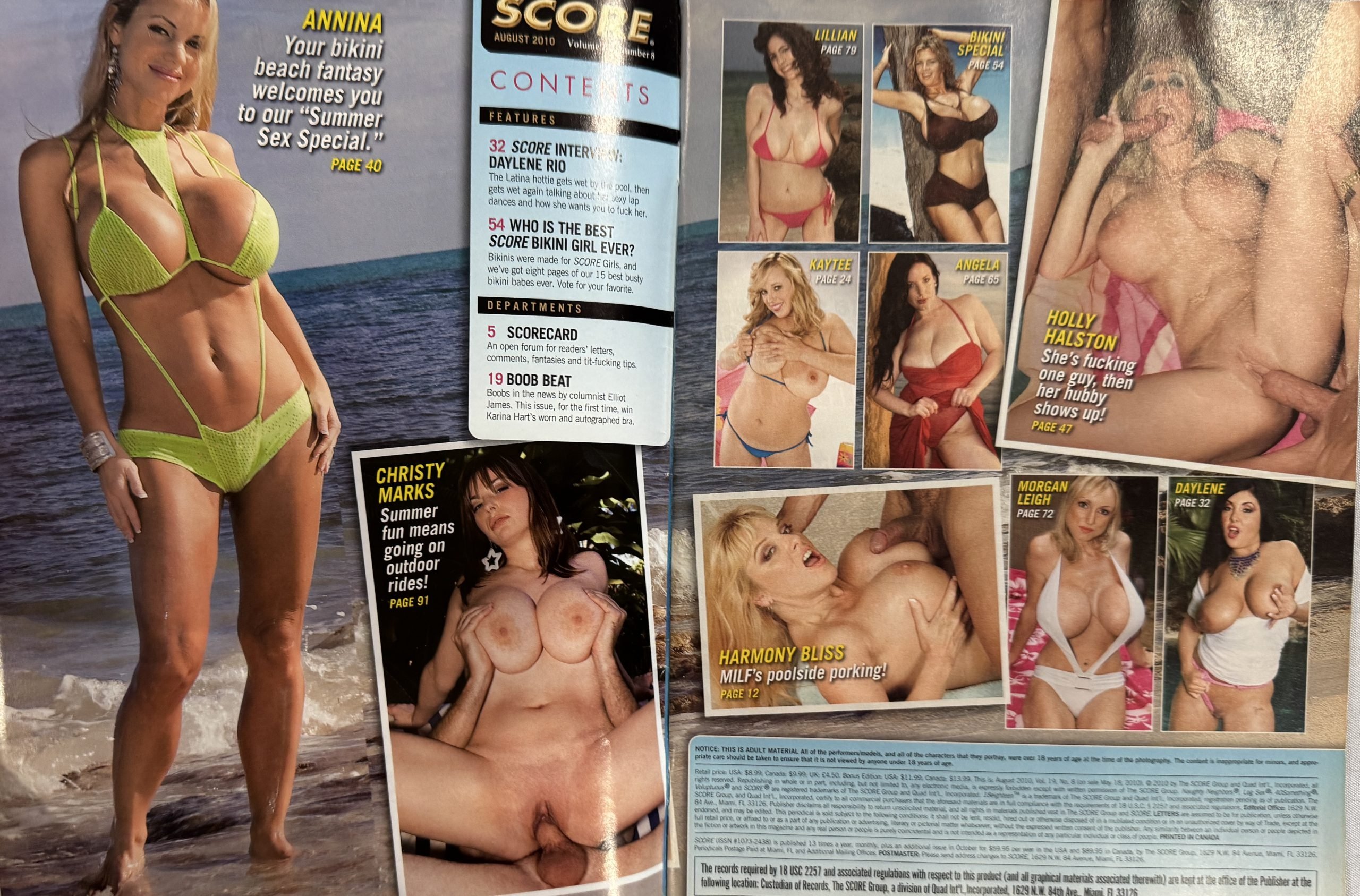 Score August 2010 *CG Holly Halston, Christy Marks, Traci Topps, Linsey Dawn, Crystal Gunns & More! - Image 2
