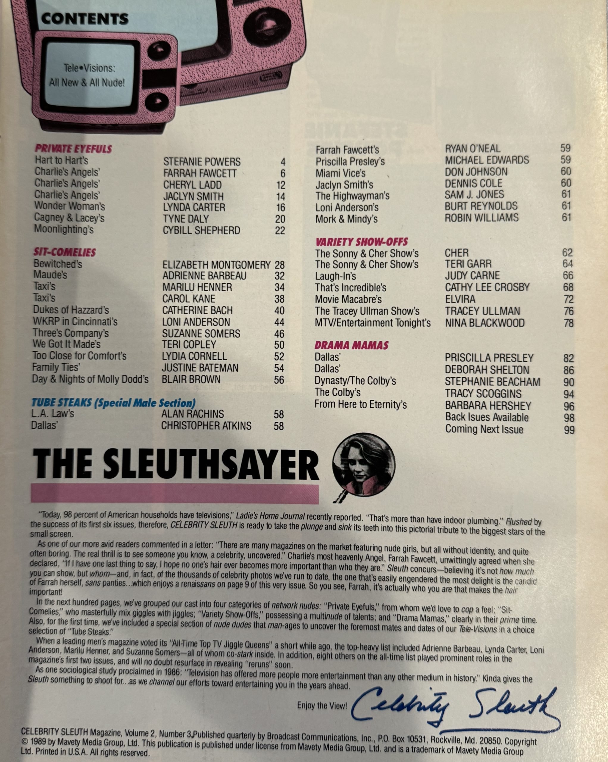 Celebrity Sleuth 2/3 1989 *Tele Visions* - Image 2