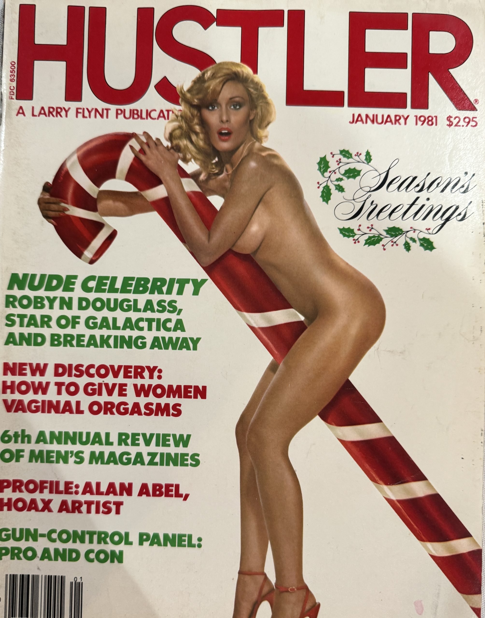 Hustler January 1981 *Season's Greetings* -Nude Celebrity Robyn Douglass-
