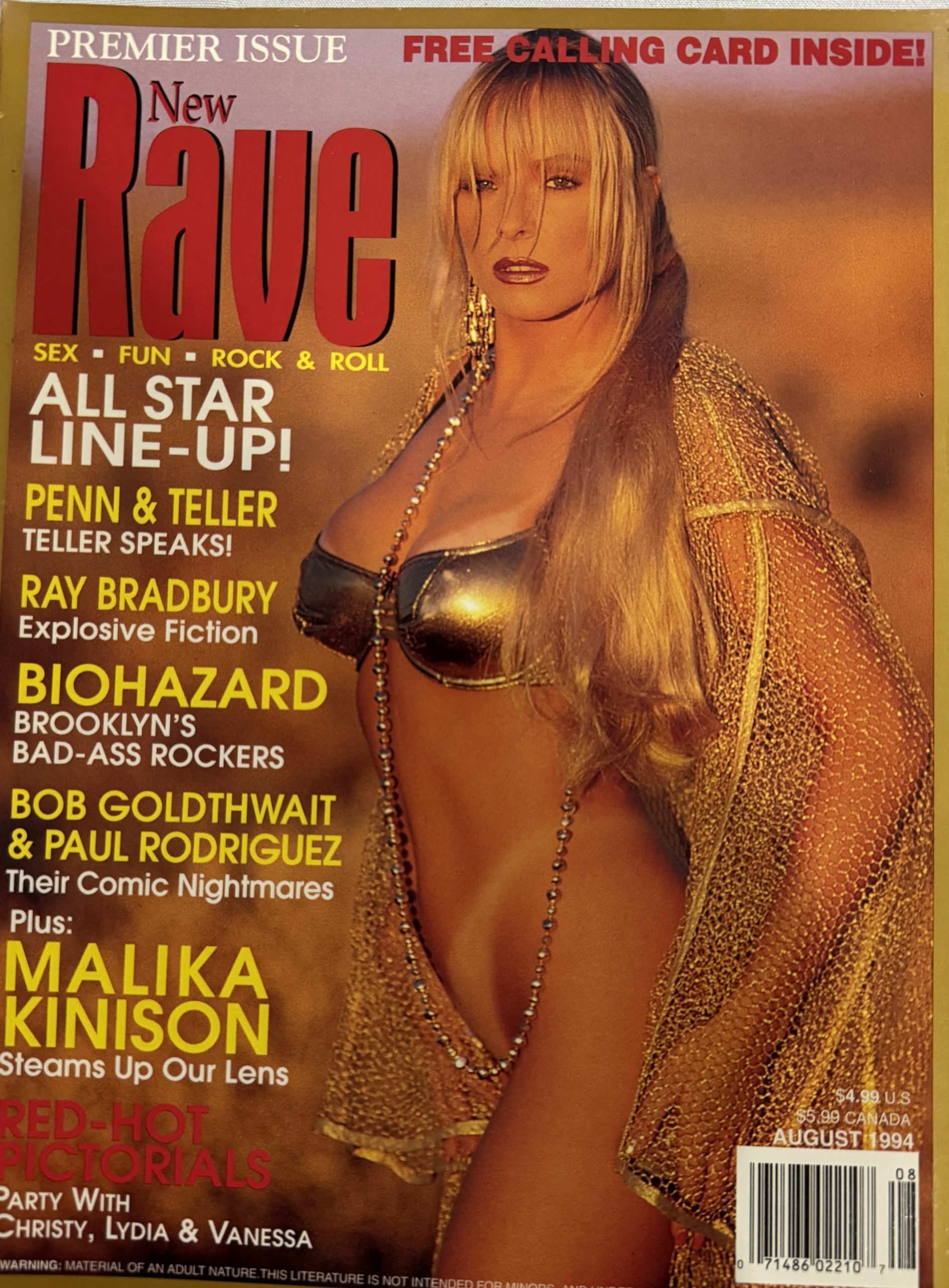 New Rave August 1994 *CG & CF Lydia* -Malika Kinison-