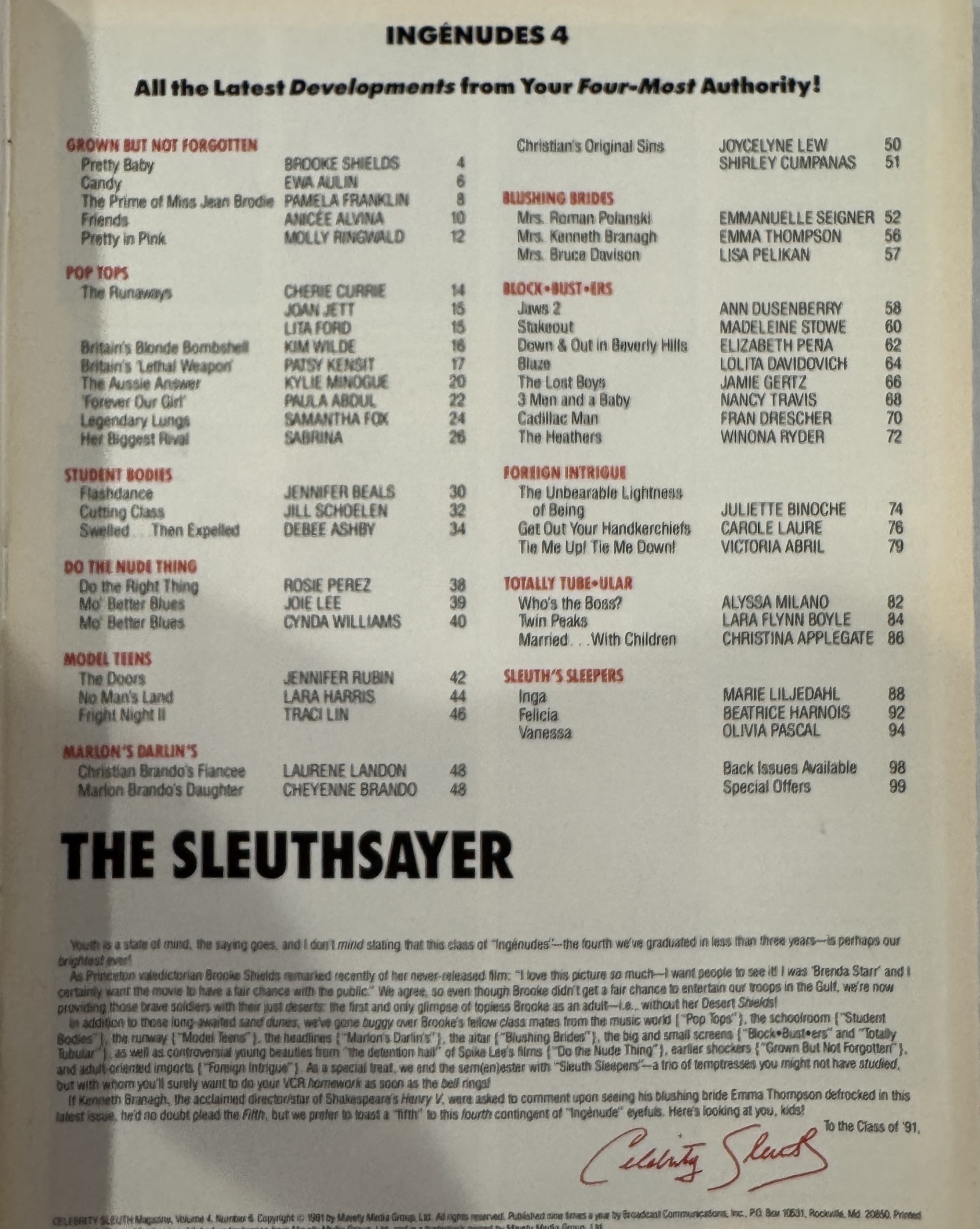 Celebrity Sleuth 4/6 1991 *Patsy Kensit, Brooke Shields, & More!* - Image 2