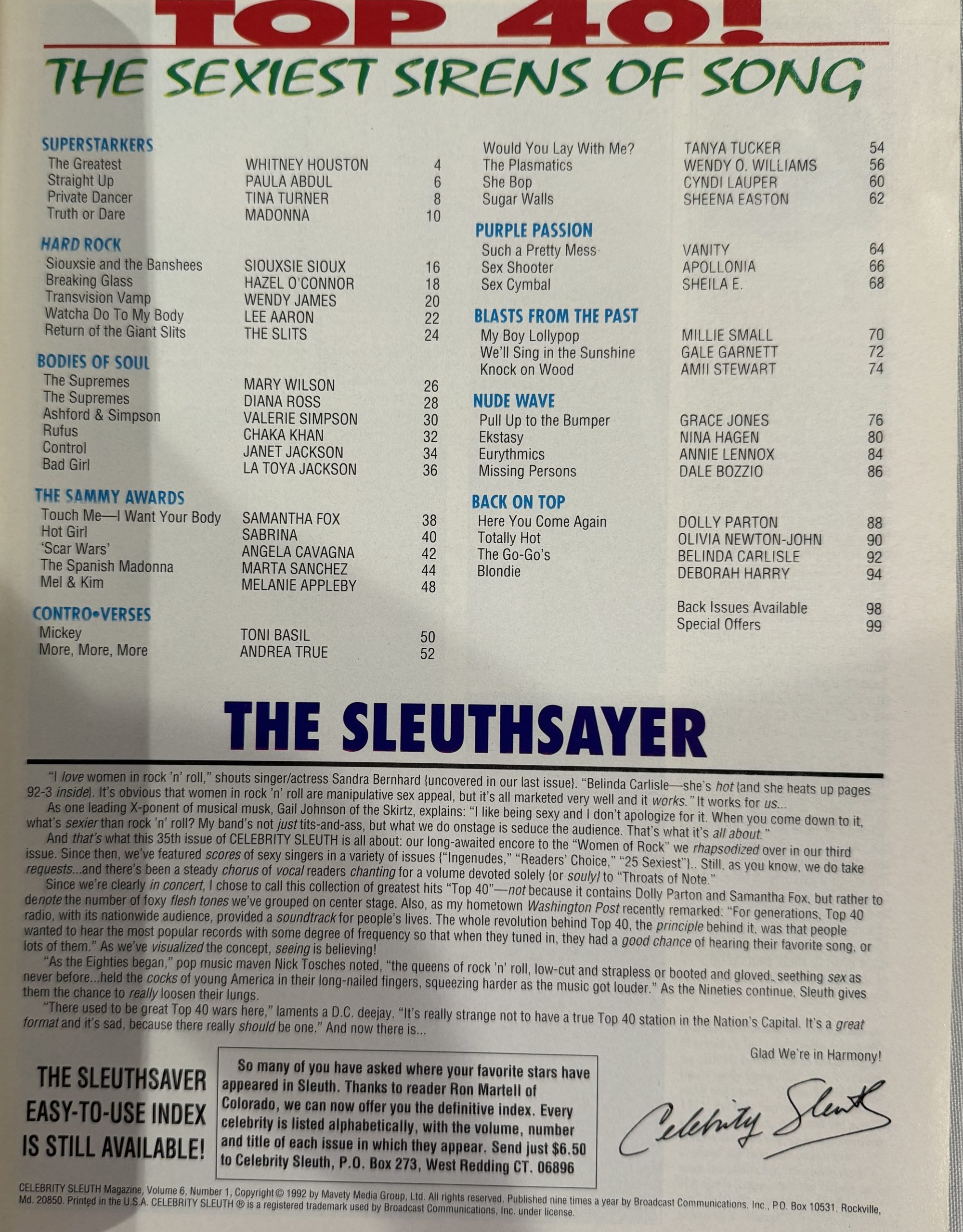 Celebrity Sleuth 6/1 1992 *CG Madonna, Janet Jackson, Tina Turner, & More!* - Image 2