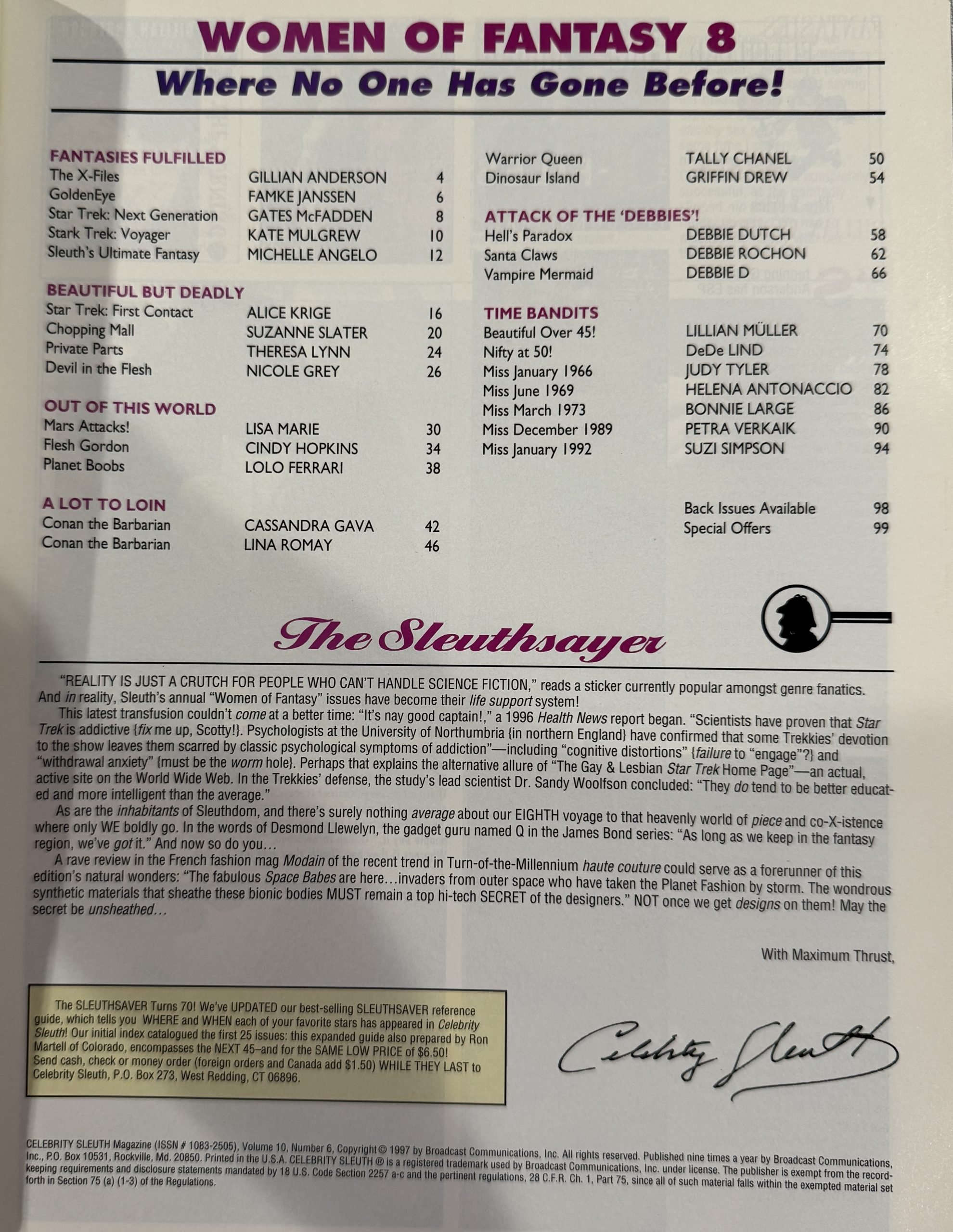 Celebrity Sleuth 10/6 1997 *CG Lisa Marie, Kate Mulgrew, Alice Krige, & More!* - Image 2