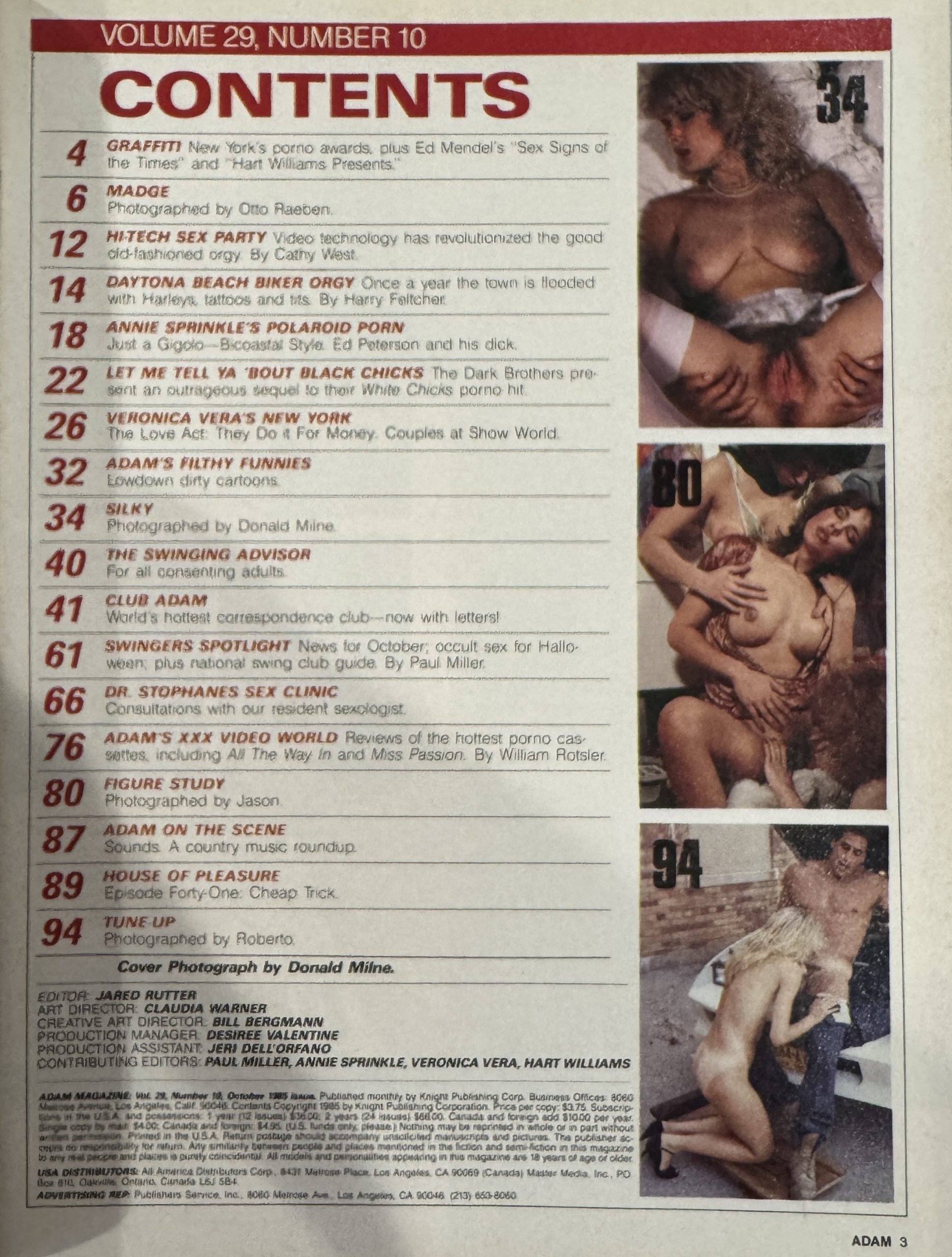 Adam 29/10 October 1985 *CG Annie Sprinkle* - Image 2