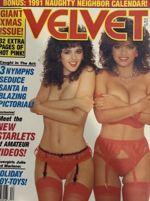 Velvet December 1990 *CG'S Julie Strain & Marlene* -FREE 1991 Calendar, Never Removed-