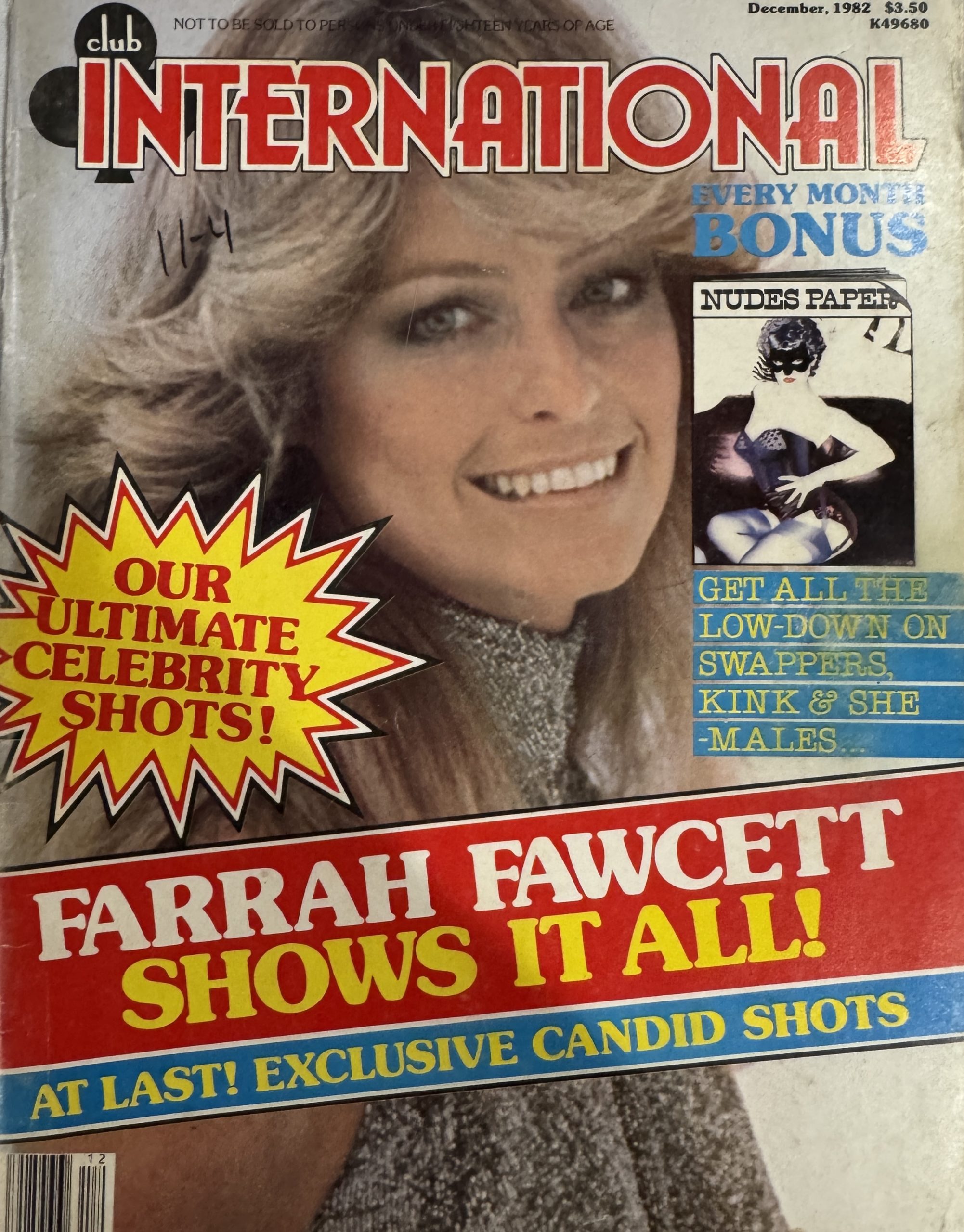 Club International December 1982 *CG Farrah Fawcett*