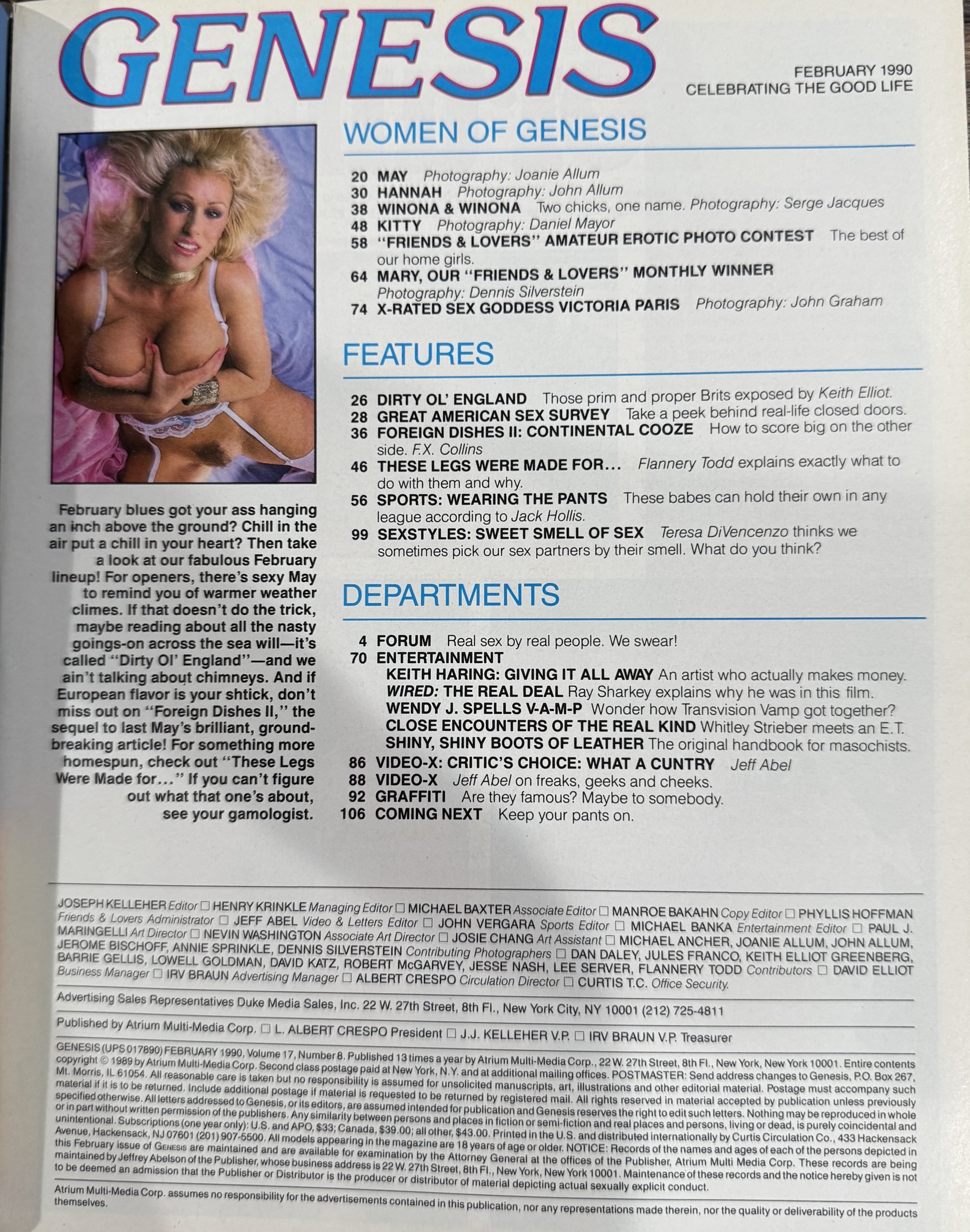 Genesis February 1990 *CG May, CF Kitty, Sharon Kane, & More!* - Image 2