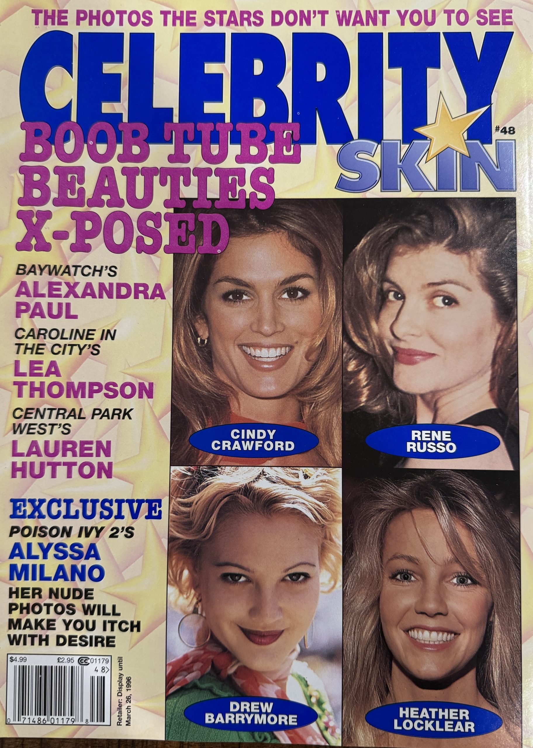 Celebrity Skin #48 February 1996 *CG'S Cindy Crawford, Rene Russo, Drew Barrymore, & Heather Locklear*